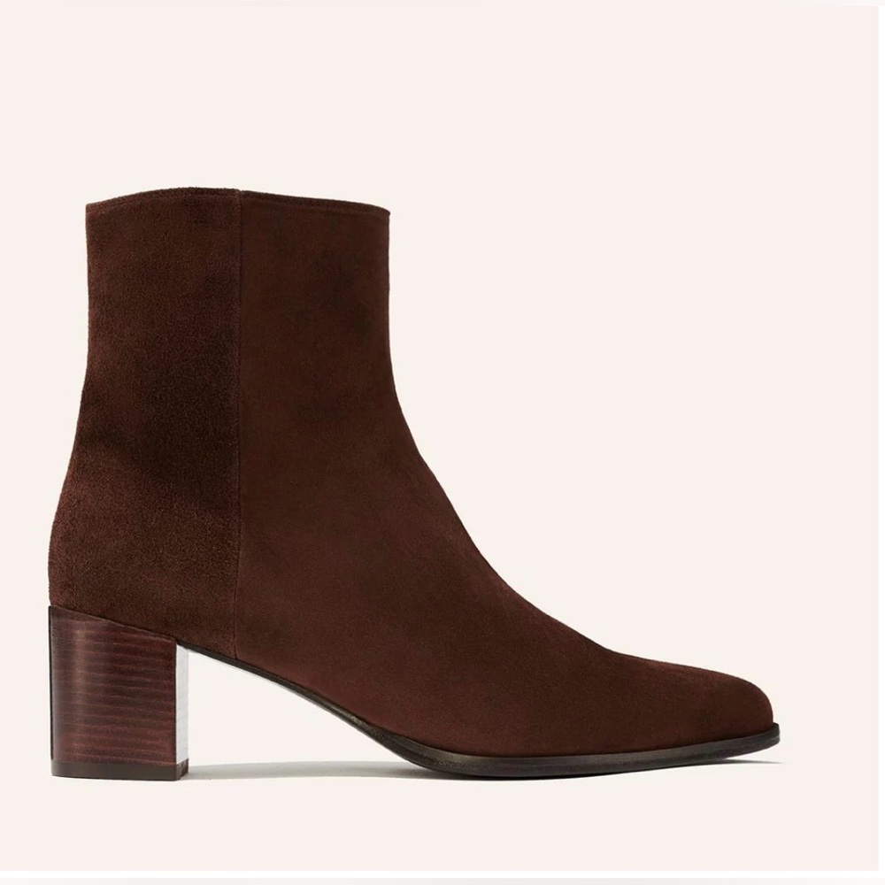 Margaux NYC The Downtown Brown Suede Mid Heel Ankle Boots